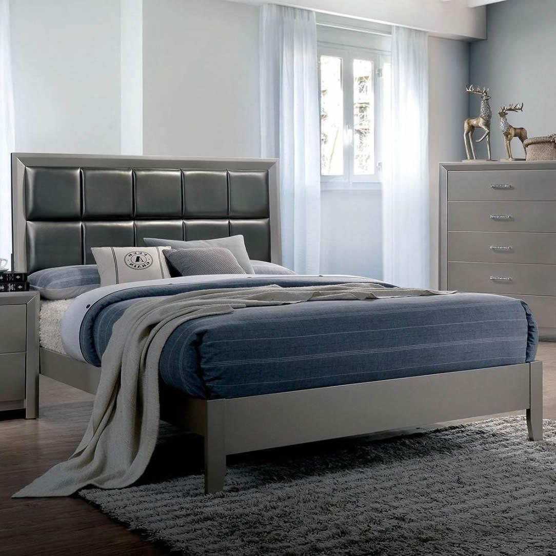  Furniture of America Blythe King Upholstered Panel Bed CM7869EK-BED IMAGE 2