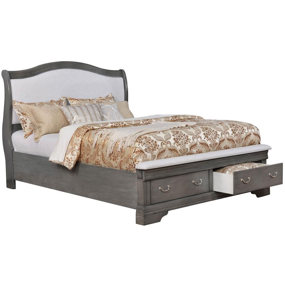  Furniture of America Merida King Platform Bed with Storage CM7504GY-EK-BED IMAGE 1