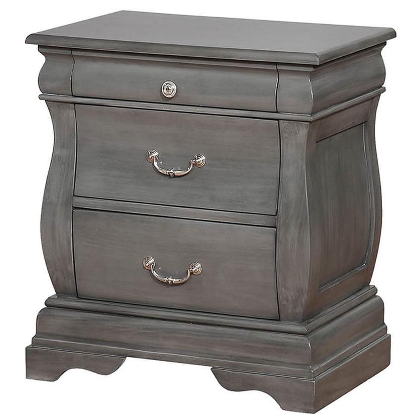  Furniture of America Brunswick 3-Drawer Nightstand CM7503GY-N IMAGE 1
