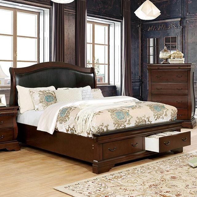  Furniture of America Merida California King Platform Bed with Storage CM7504CH-CK-BED IMAGE 2