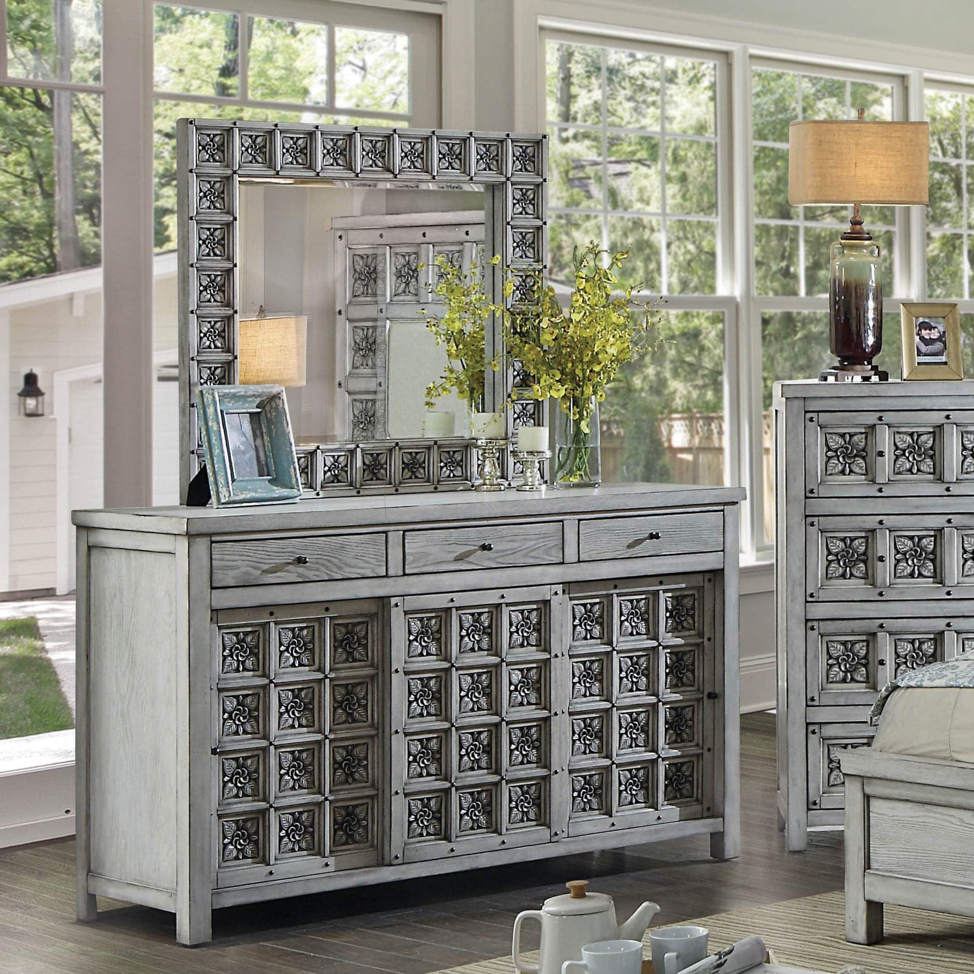 Furniture of America Pantaleon Dresser Mirror CM7392M IMAGE 2