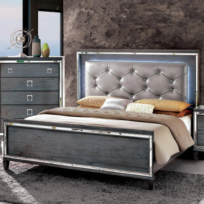  Furniture of America Clover King Upholstered Panel Bed CM7971EK-BED IMAGE 1