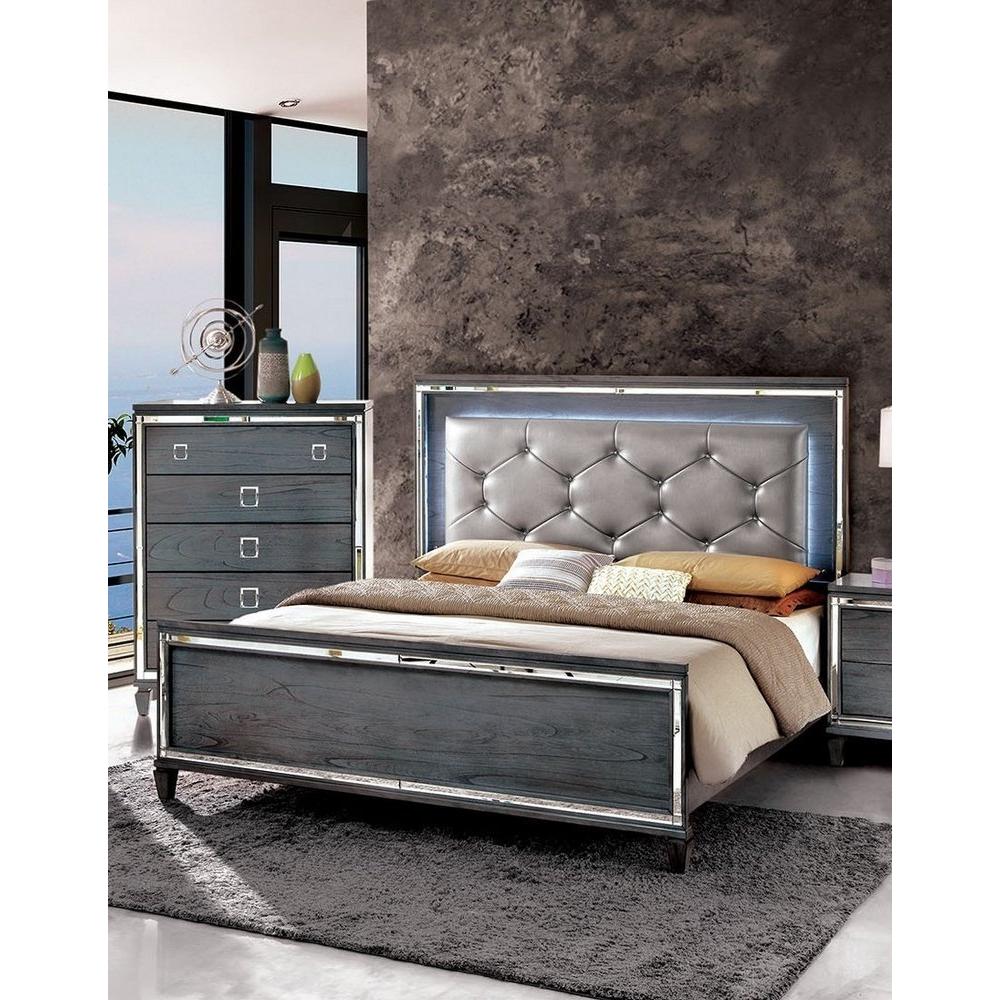  Furniture of America Clover King Upholstered Panel Bed CM7971EK-BED IMAGE 2