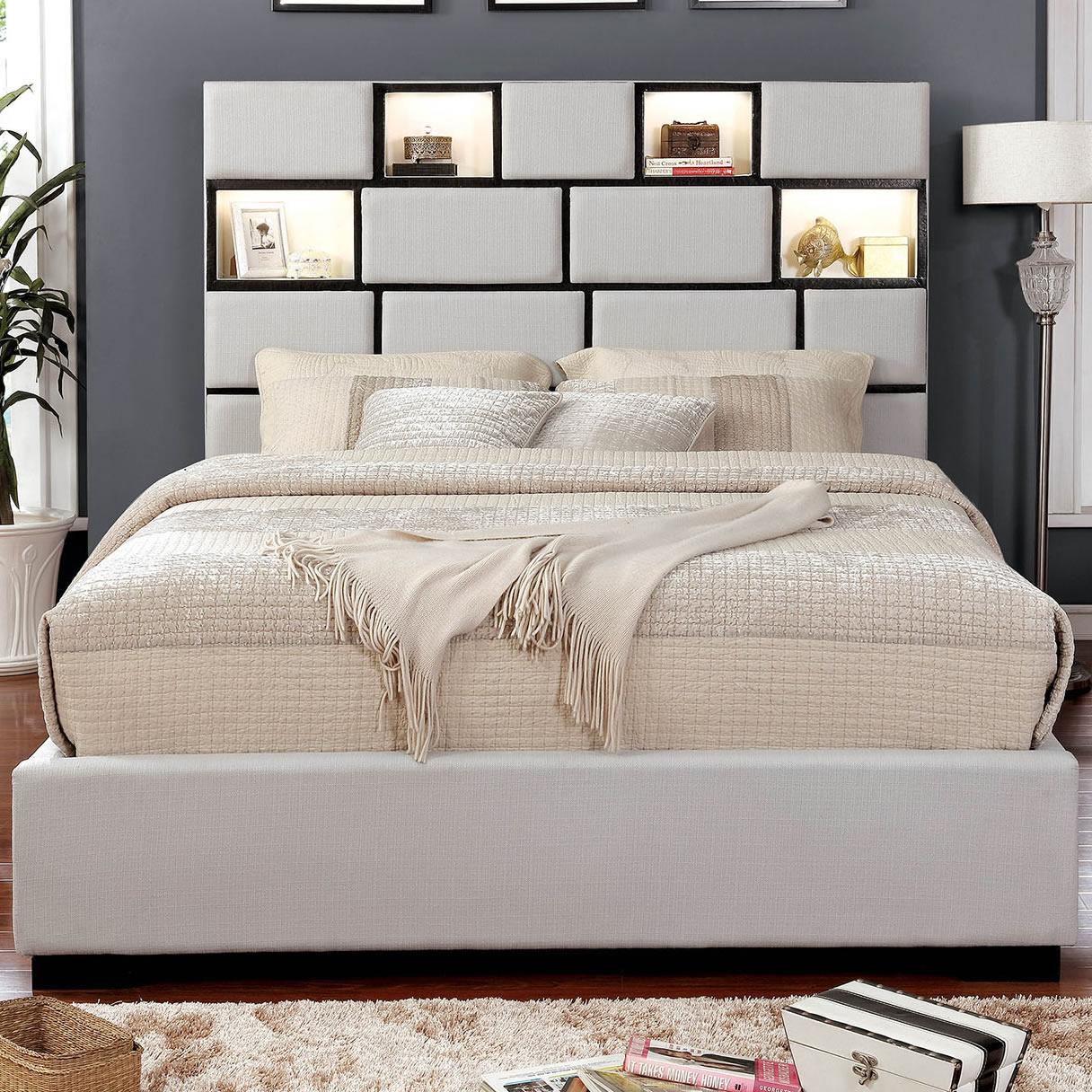  Furniture of America Gemma King Upholstered Panel Bed CM7303EK-BED IMAGE 1