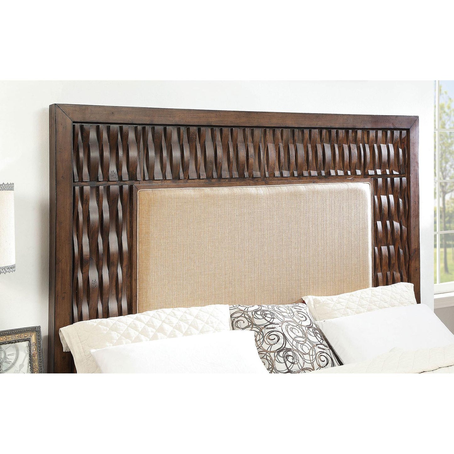  Furniture of America Eutropia Queen Upholstered Panel Bed CM7395Q-BED IMAGE 3