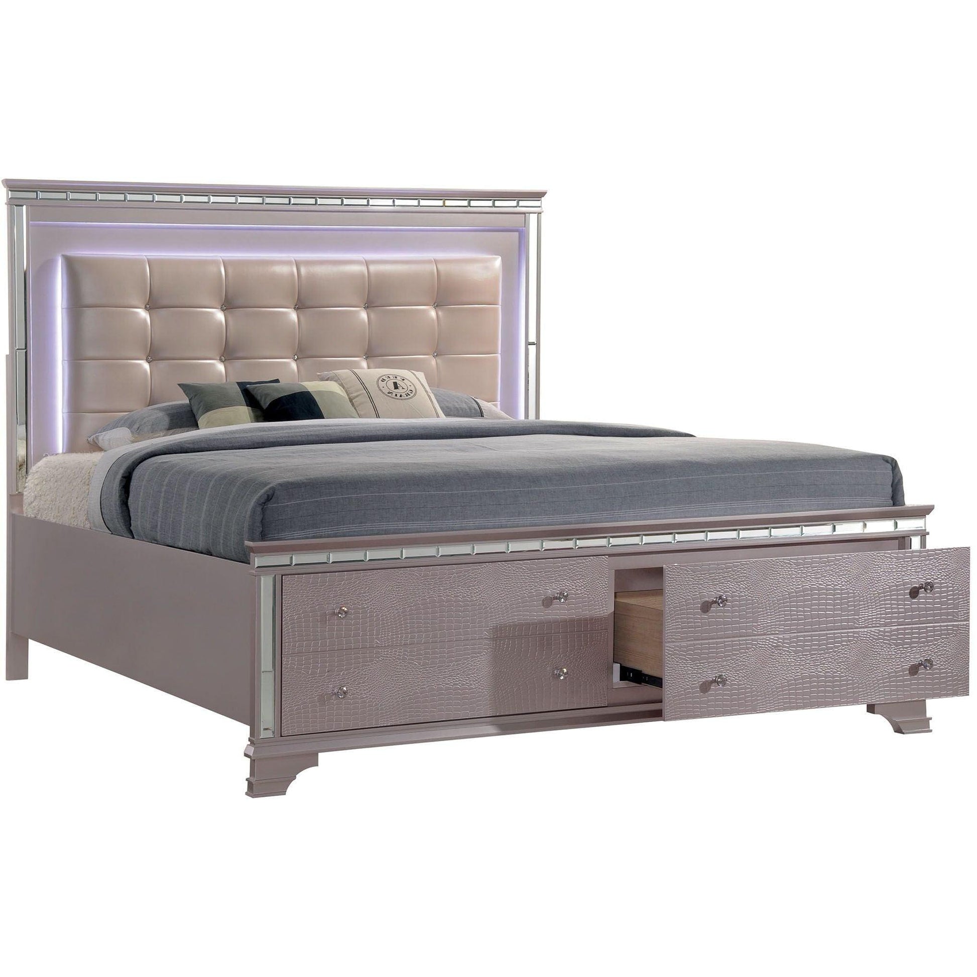  Furniture of America Claudette Queen Upholstered Panel Bed with Storage CM7972Q-BED IMAGE 1