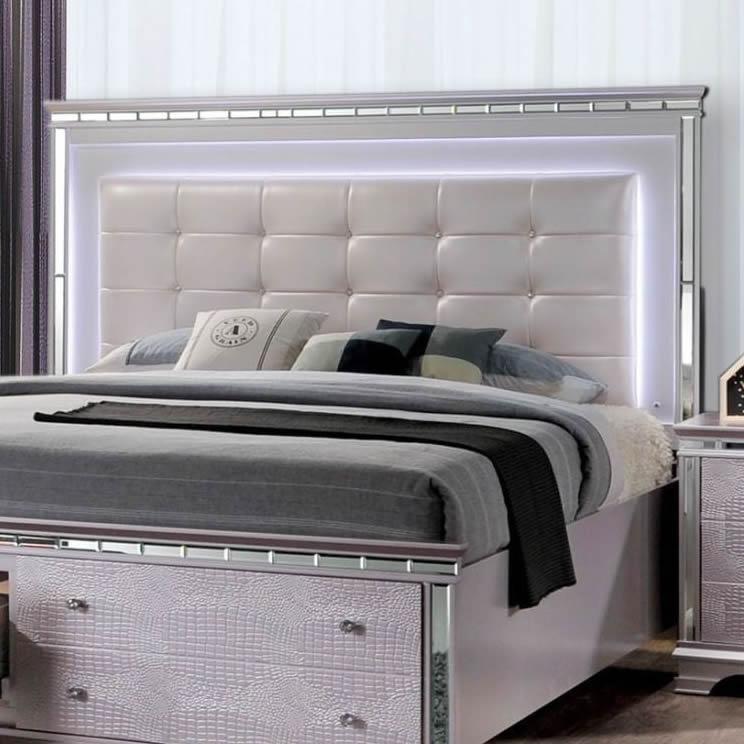  Furniture of America Claudette California King Upholstered Panel Bed with Storage CM7972CK-BED IMAGE 4
