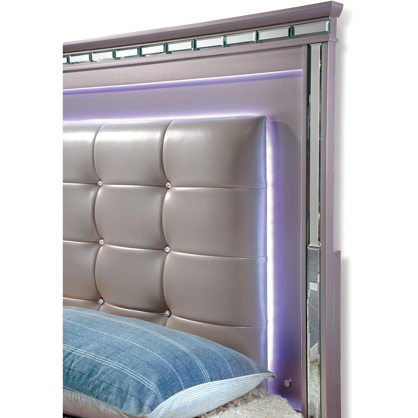  Furniture of America Claudette King Upholstered Panel Bed with Storage CM7972EK-BED IMAGE 3