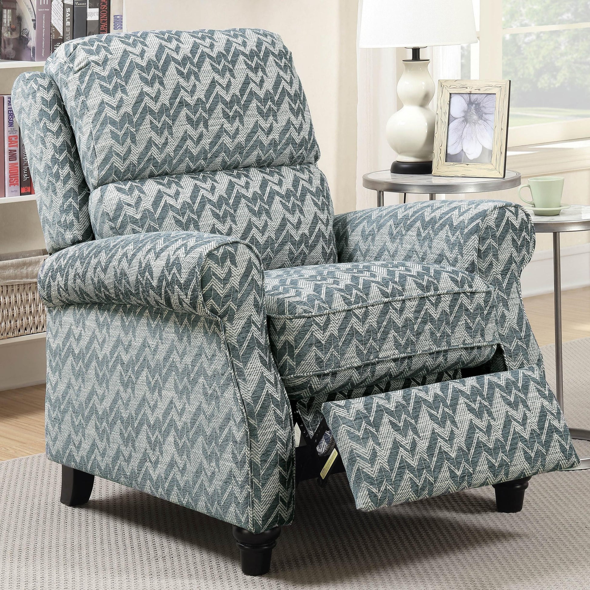  Furniture of America Amy Fabric Recliner CM-RC6587BL IMAGE 1
