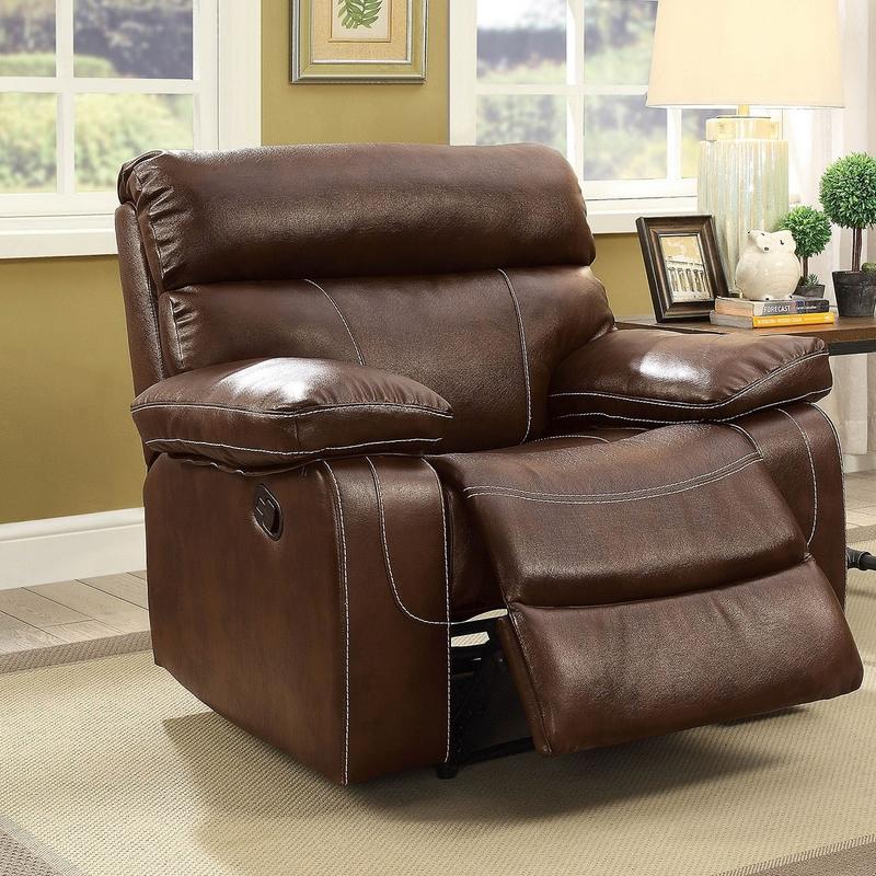  Furniture of America Kia Leatherette Recliner CM6592-CH IMAGE 2