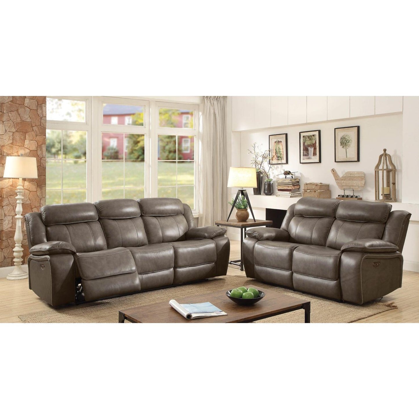  Furniture of America Page Power Leather Recliner CM6561-CH-PM IMAGE 4