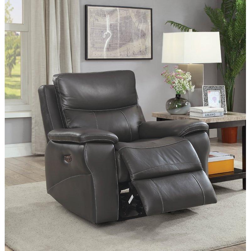  Furniture of America Lila Power Leather Recliner CM6540-CH-PM IMAGE 2