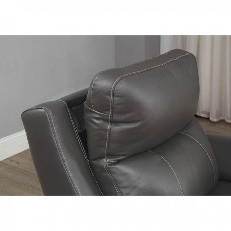  Furniture of America Lila Power Leather Recliner CM6540-CH-PM IMAGE 3