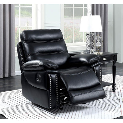  Furniture of America Cavan Leatherette Recliner CM6560BK-CH IMAGE 5