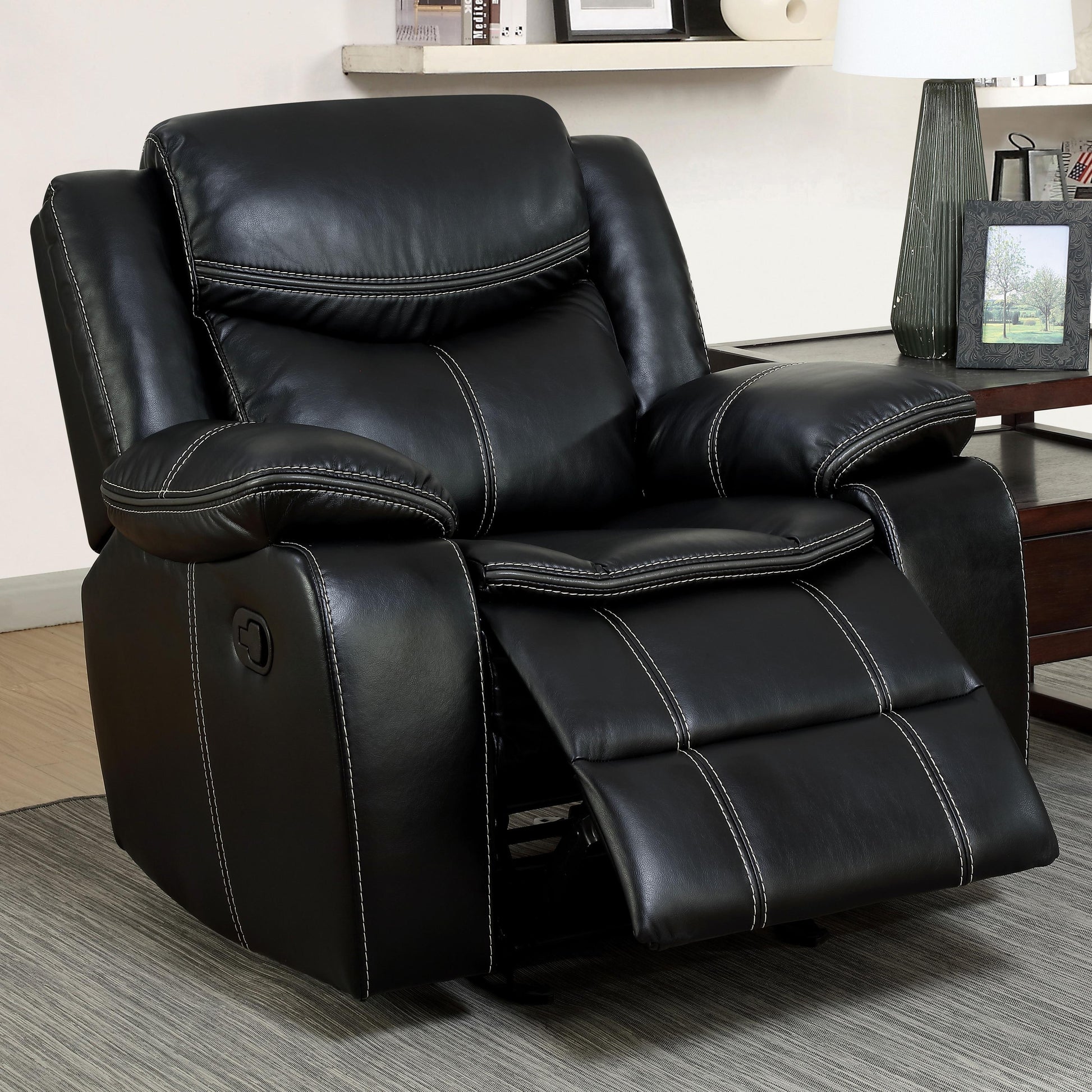  Furniture of America Pollux Leatherette Recliner CM6981-CH IMAGE 2
