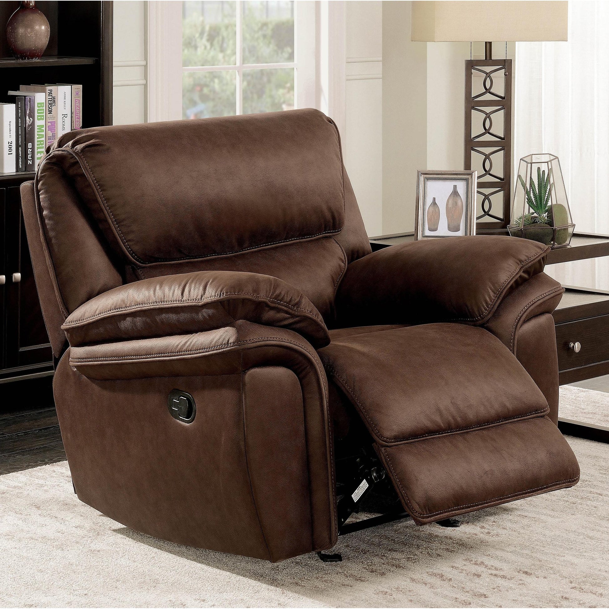  Furniture of America Helga Fabric Recliner CM6595-CH IMAGE 2