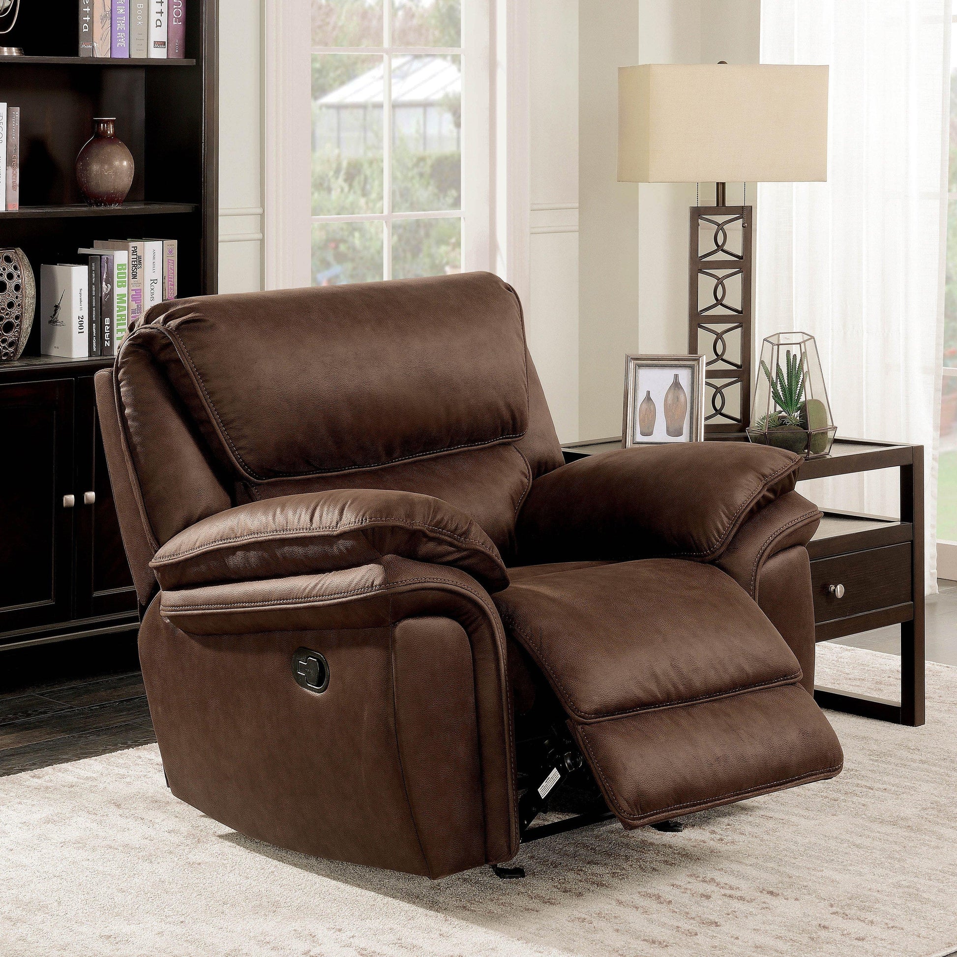  Furniture of America Helga Fabric Recliner CM6595-CH IMAGE 3