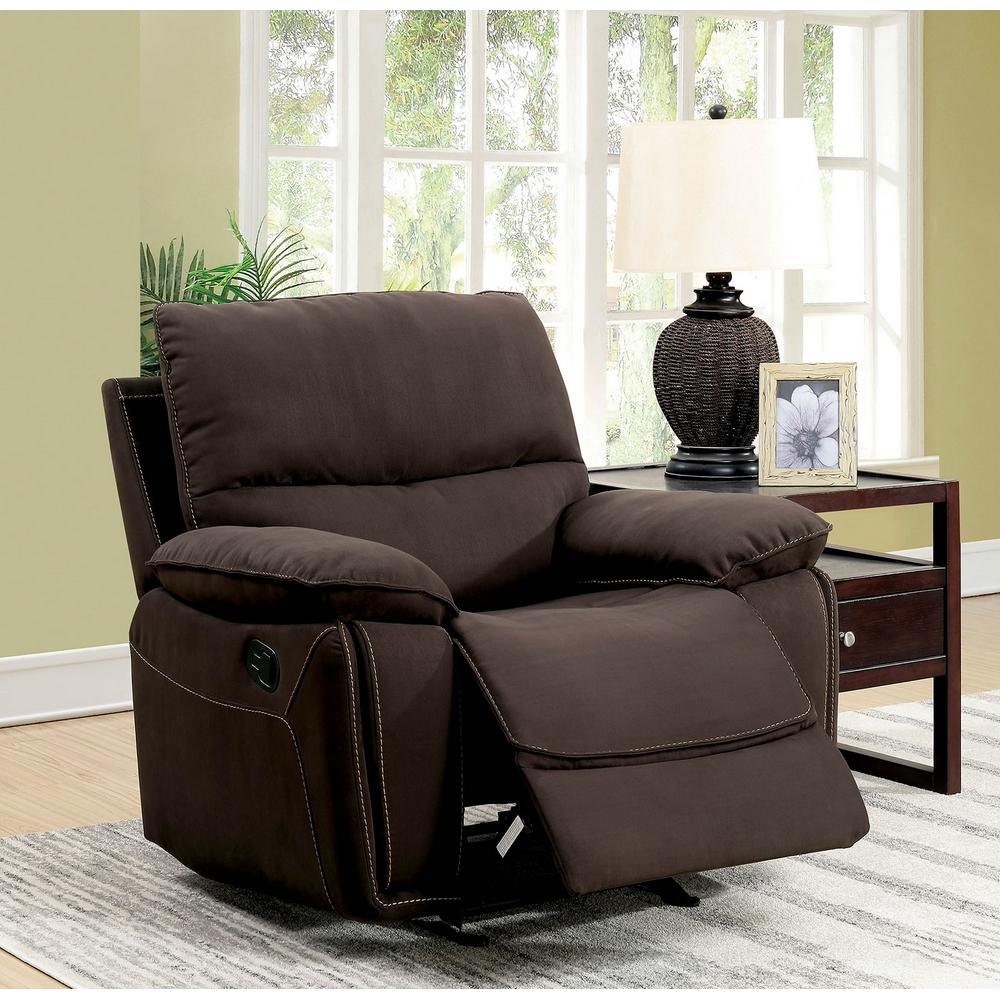  Furniture of America Amaris Fabric Recliner CM6596-CH IMAGE 2