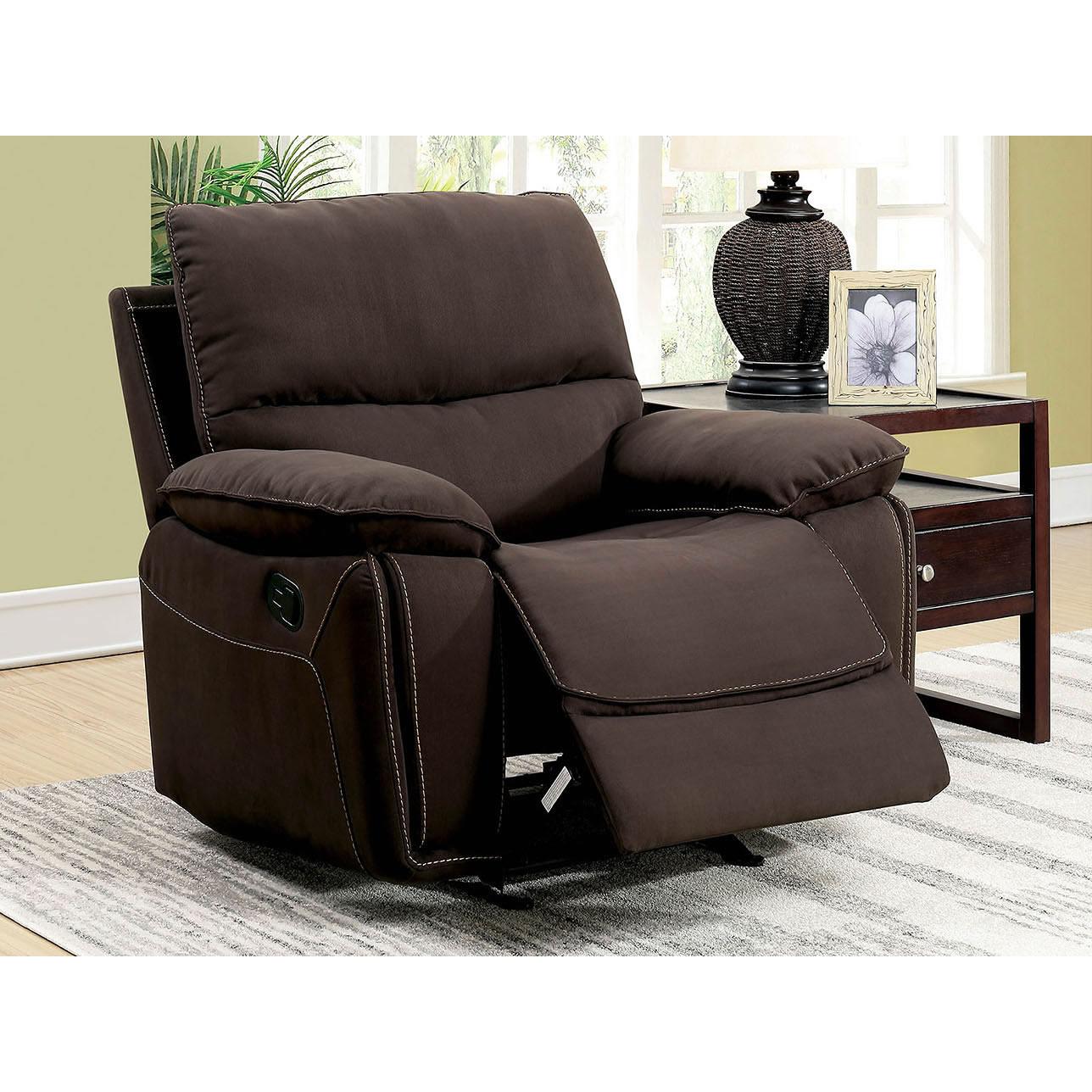  Furniture of America Amaris Fabric Recliner CM6596-CH IMAGE 3