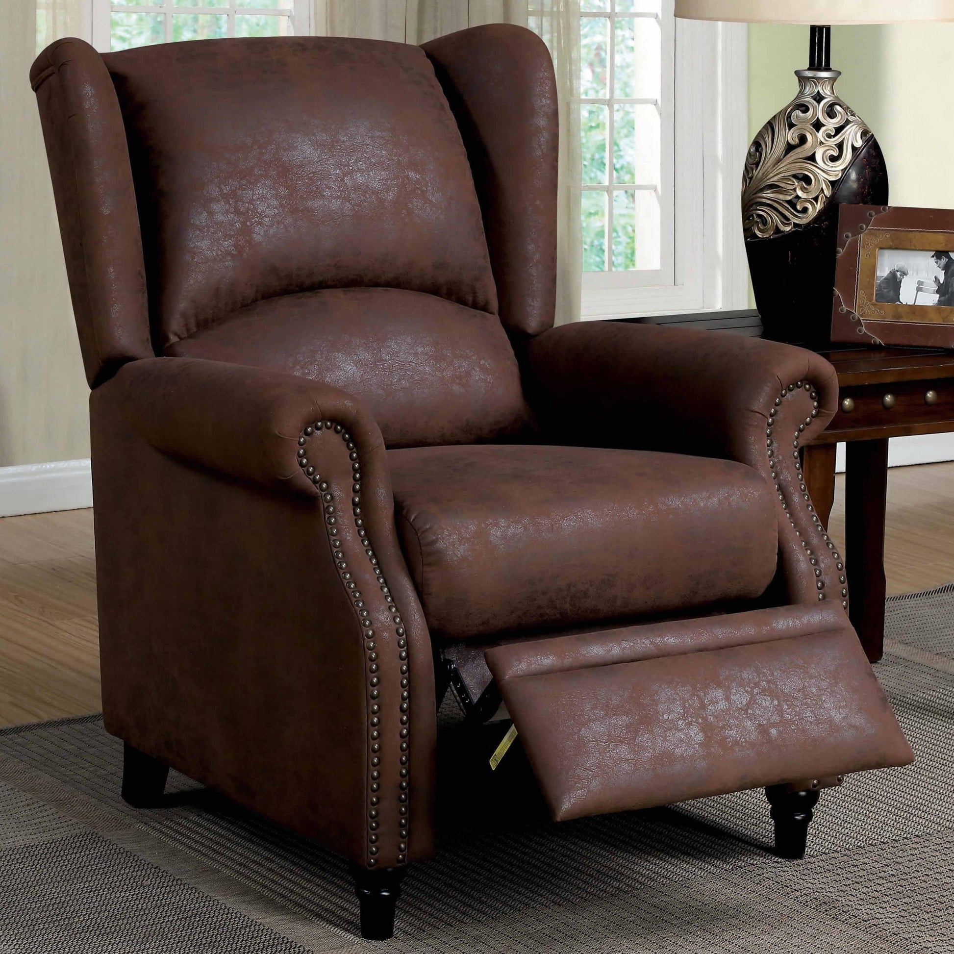  Furniture of America Leona Leatherette Recliner CM-RC6834 IMAGE 2