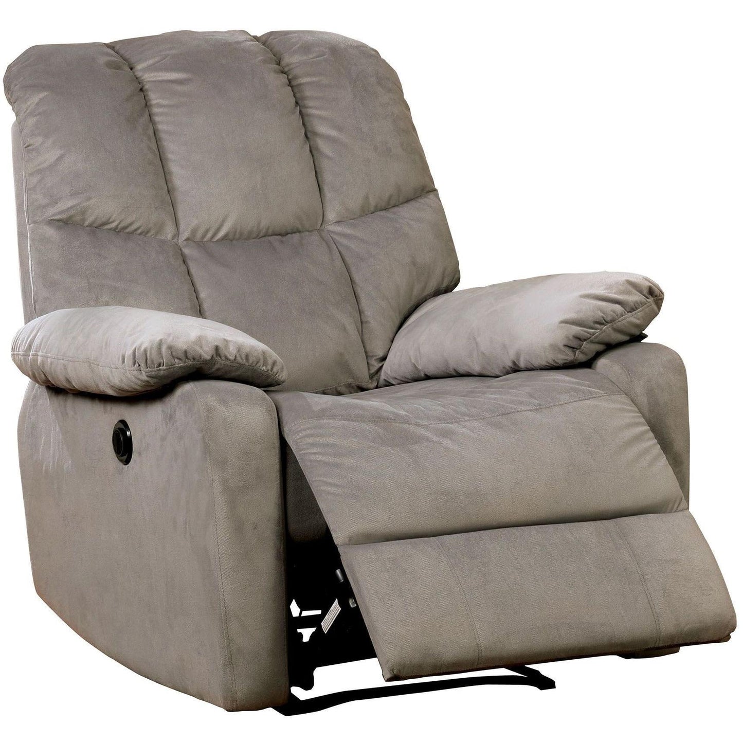  Furniture of America Noreen Power Fabric Recliner CM-RC6516GY IMAGE 1