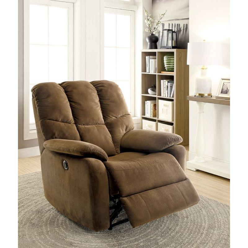  Furniture of America Noreen Power Fabric Recliner CM-RC6516BR IMAGE 5