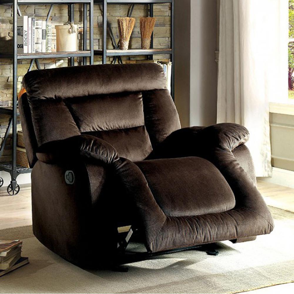  Furniture of America Moira Glider Fabric Recliner CM-RC6836BR IMAGE 1