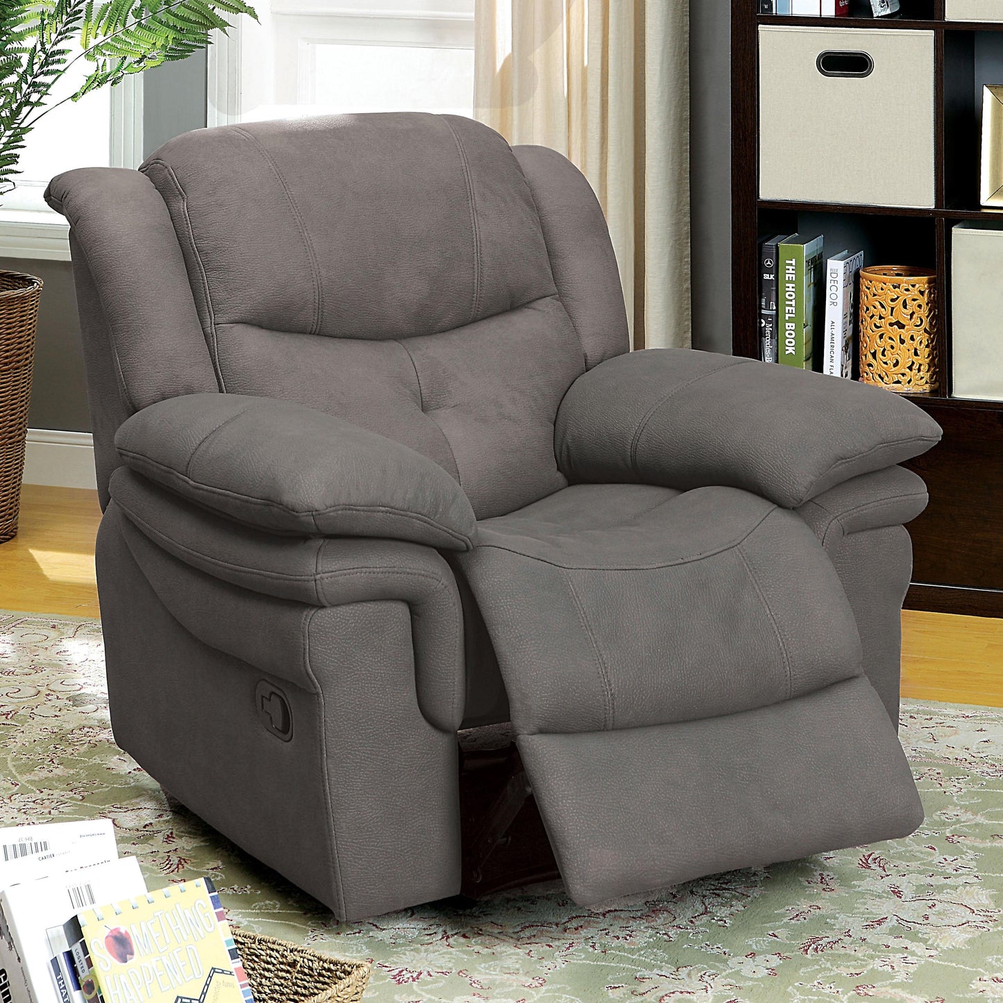  Furniture of America Jaden Fabric Recliner CM-RC6810BK IMAGE 2