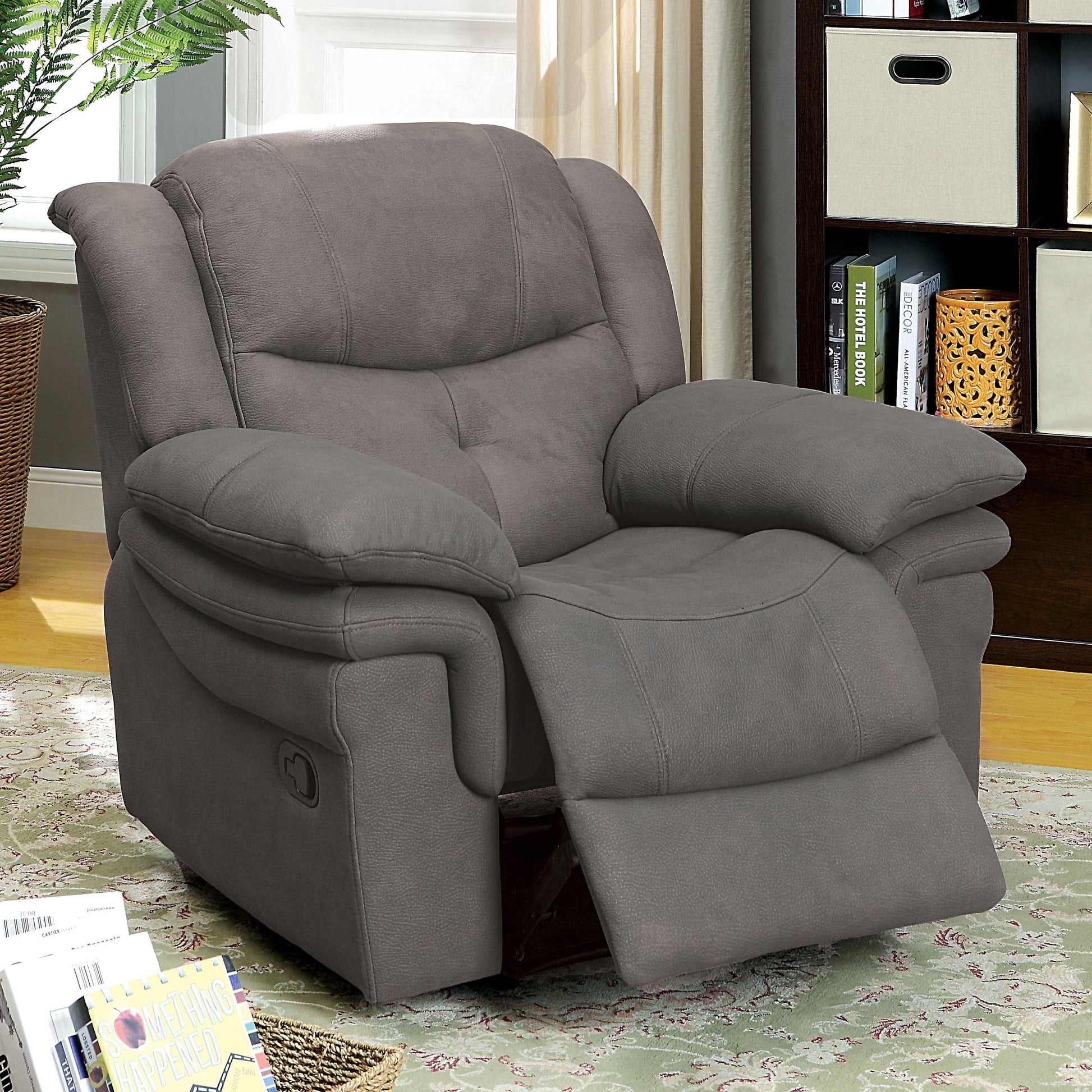 Furniture of America Jaden Fabric Recliner CM-RC6810BK IMAGE 2