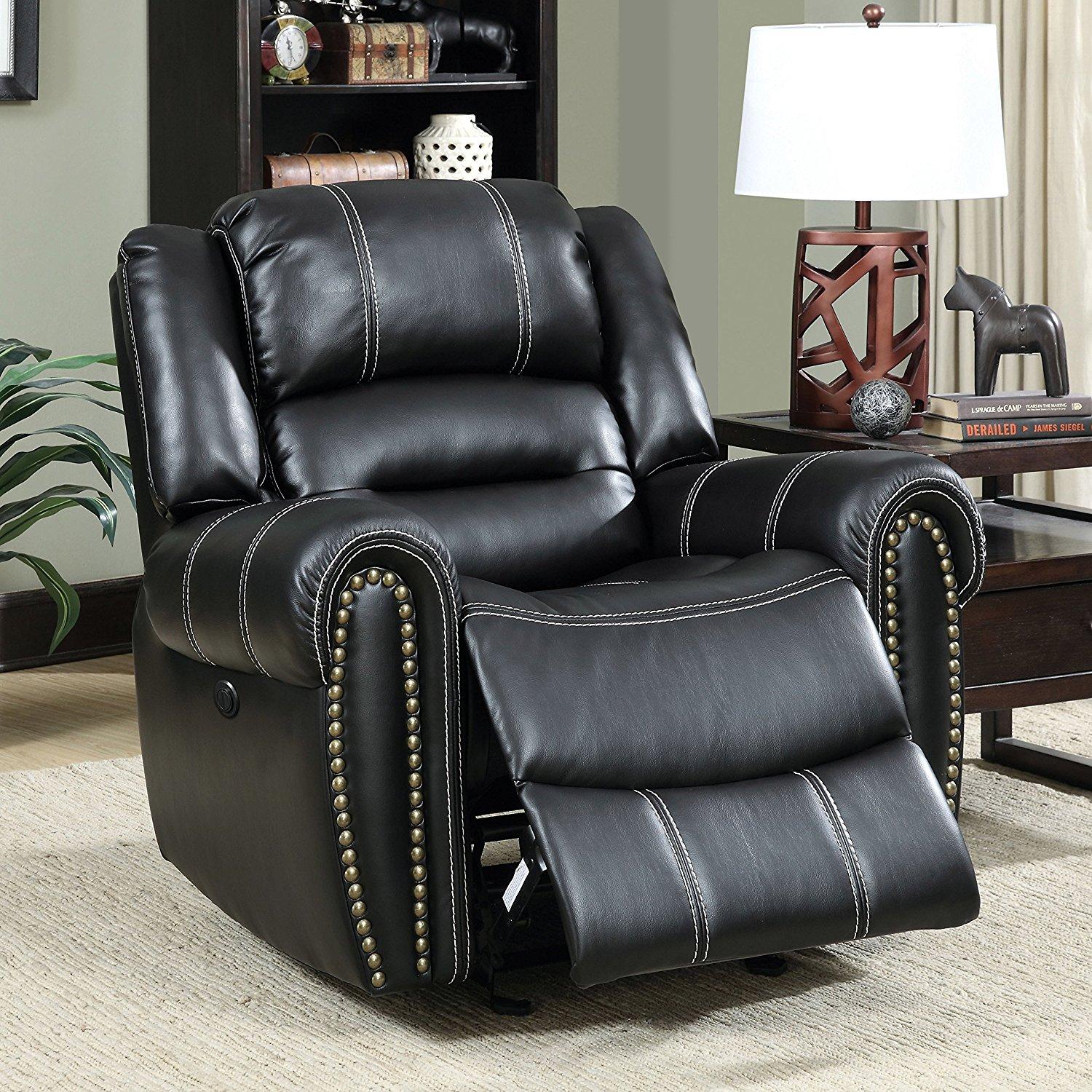  Furniture of America Frederick Power Leatherette Recliner CM6130CH-PM IMAGE 1