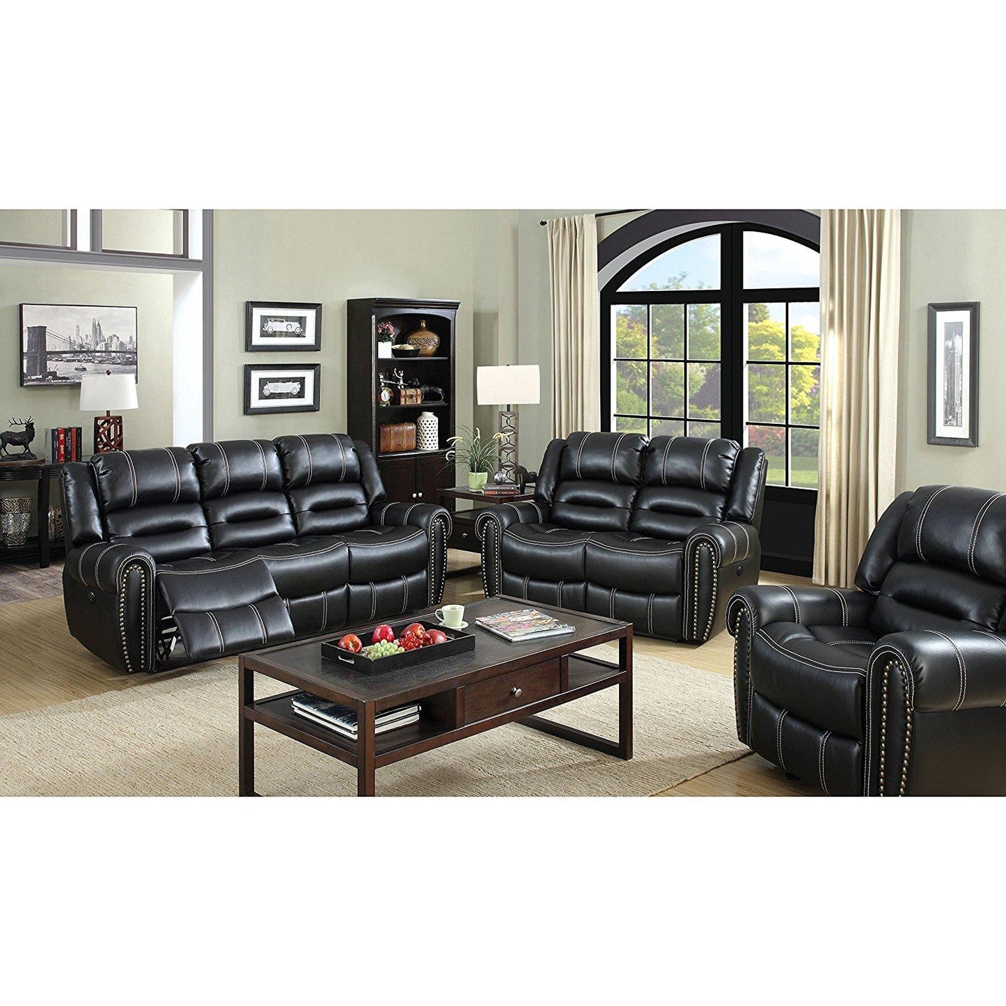  Furniture of America Frederick Glider Leatherette Recliner CM6130CH IMAGE 5