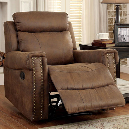  Furniture of America Geddes Fabric Recliner CM6264CH IMAGE 1