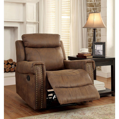  Furniture of America Geddes Fabric Recliner CM6264CH IMAGE 2