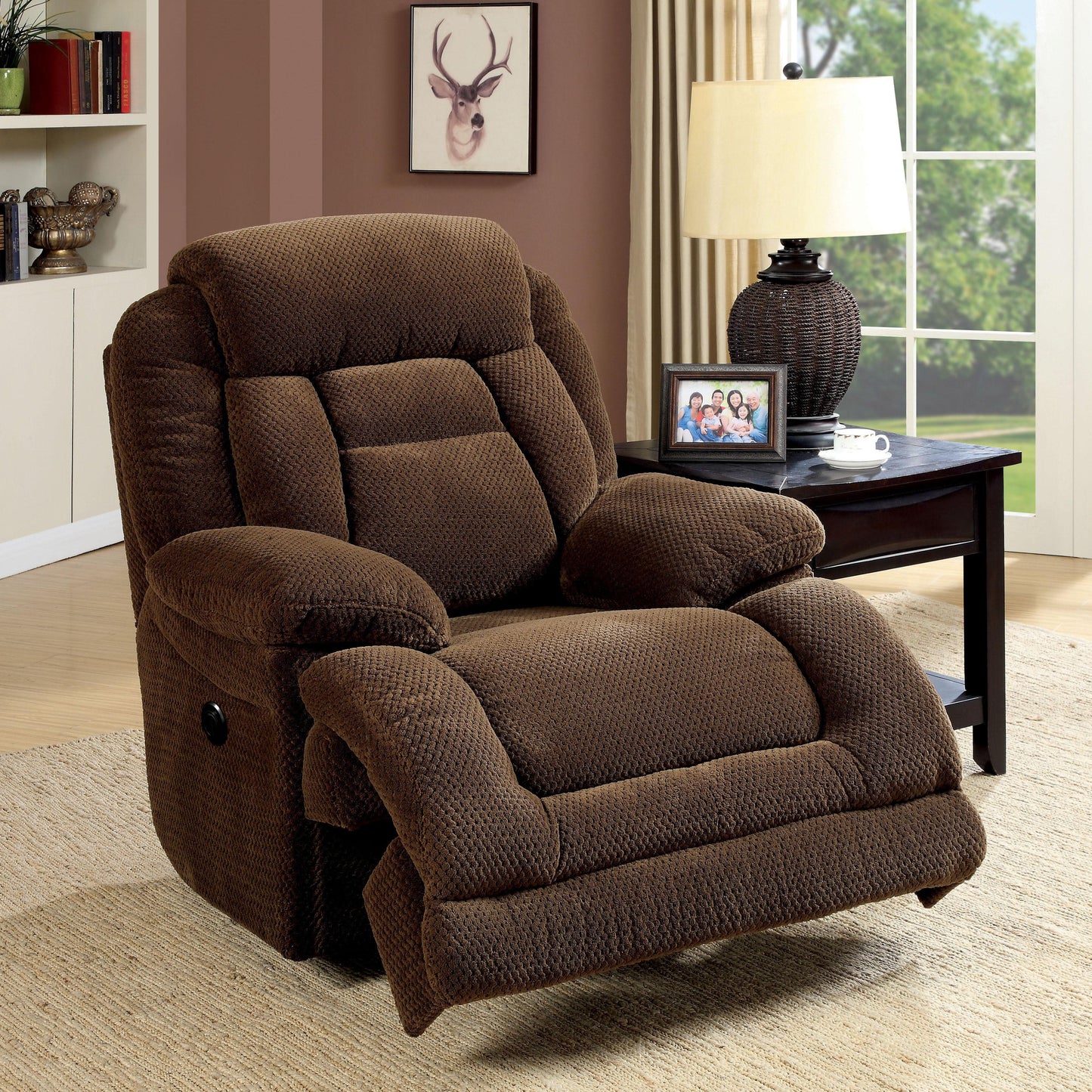  Furniture of America Grenville Power Fabric Recliner CM6010CH-PM IMAGE 2