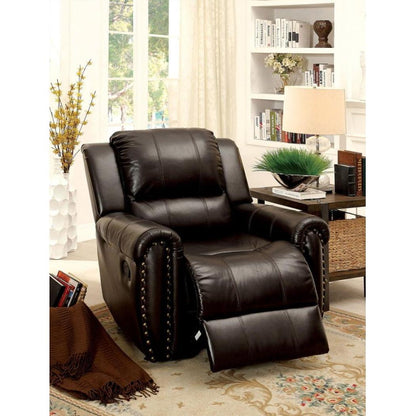  Furniture of America Foxboro Glider Leather Recliner CM6909CH IMAGE 5