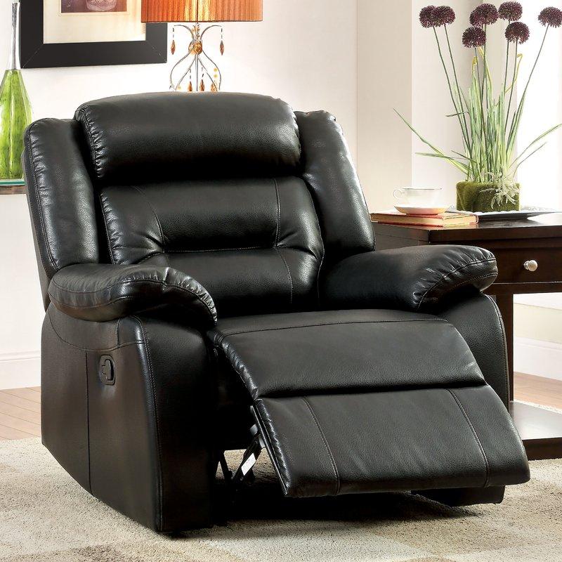  Furniture of America Sheldon Leatherette Recliner CM6320-CH IMAGE 1