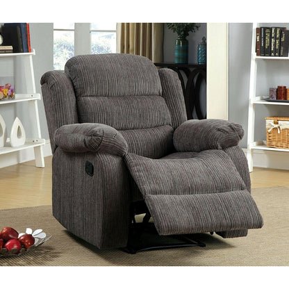  Furniture of America Millville Fabric Recliner CM6173GY-CH IMAGE 1