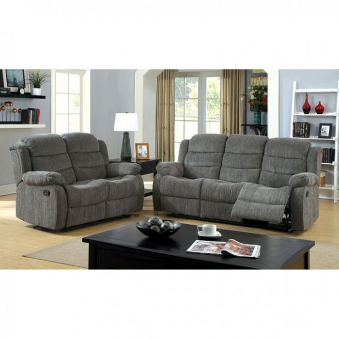  Furniture of America Millville Fabric Recliner CM6173GY-CH IMAGE 3