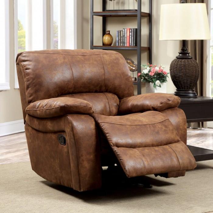  Furniture of America Millville Leatherette Recliner CM6315-CH IMAGE 1