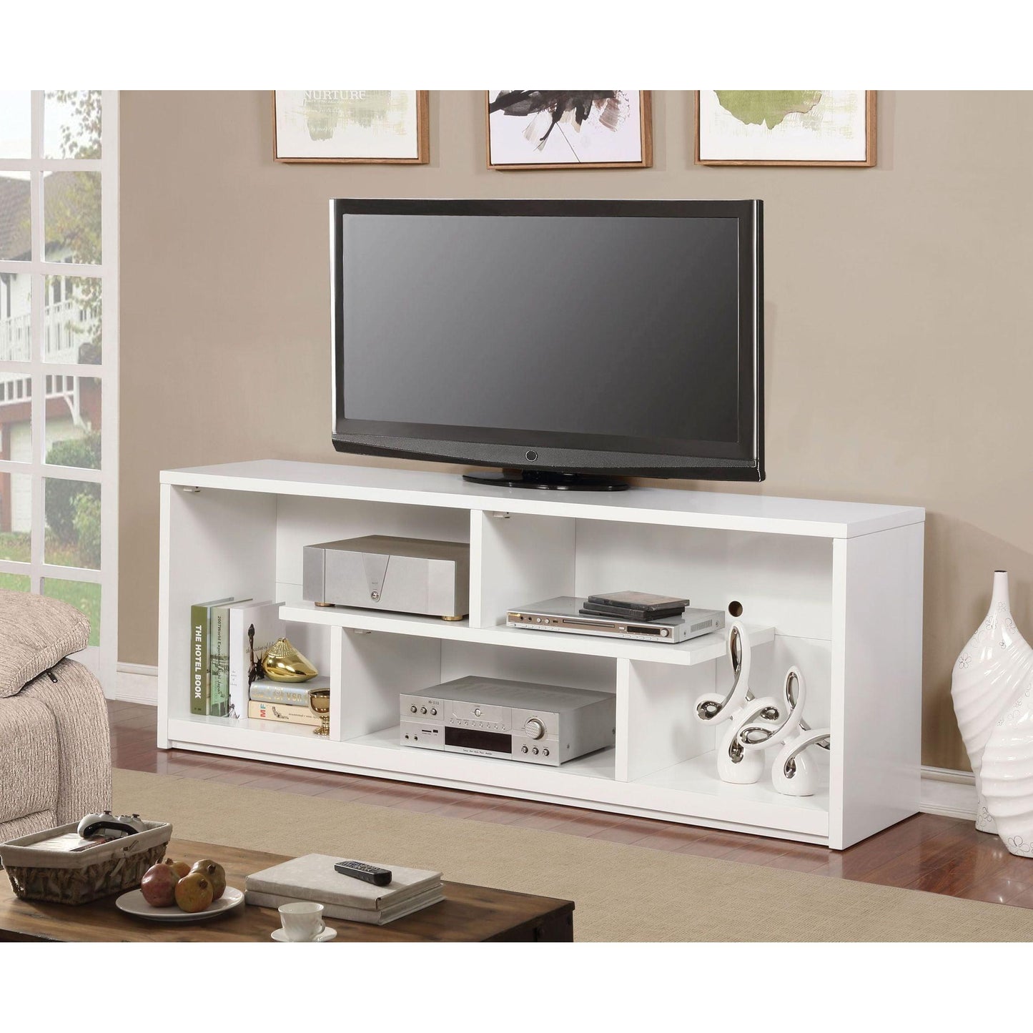  Furniture of America Lommel TV Stand with Cable Management CM5044WH-TV-72 IMAGE 4