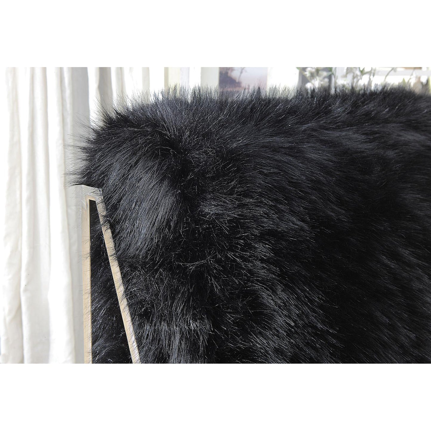  Furniture of America Birr Stationary Faux Fur Accent Chair CM-AC6137BK IMAGE 4