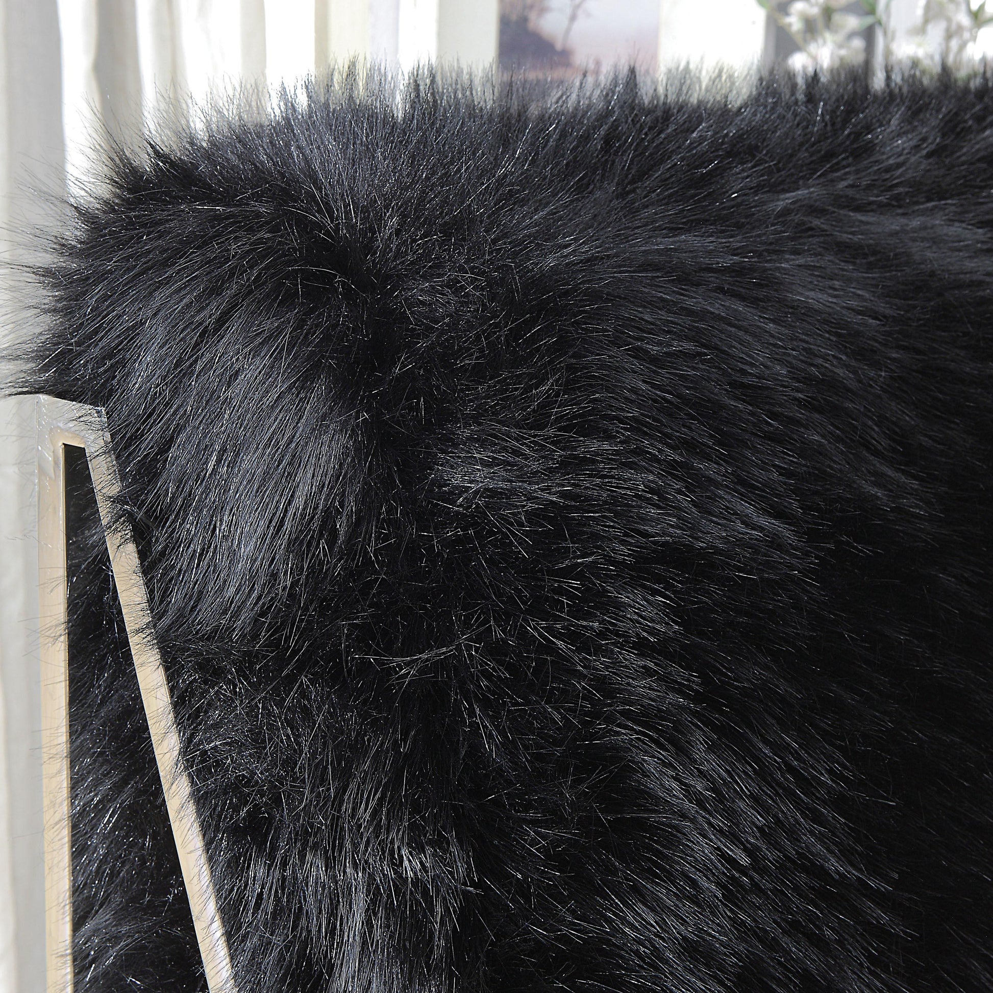  Furniture of America Birr Stationary Faux Fur Accent Chair CM-AC6137BK IMAGE 5