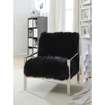  Furniture of America Birr Stationary Faux Fur Accent Chair CM-AC6137BK IMAGE 6