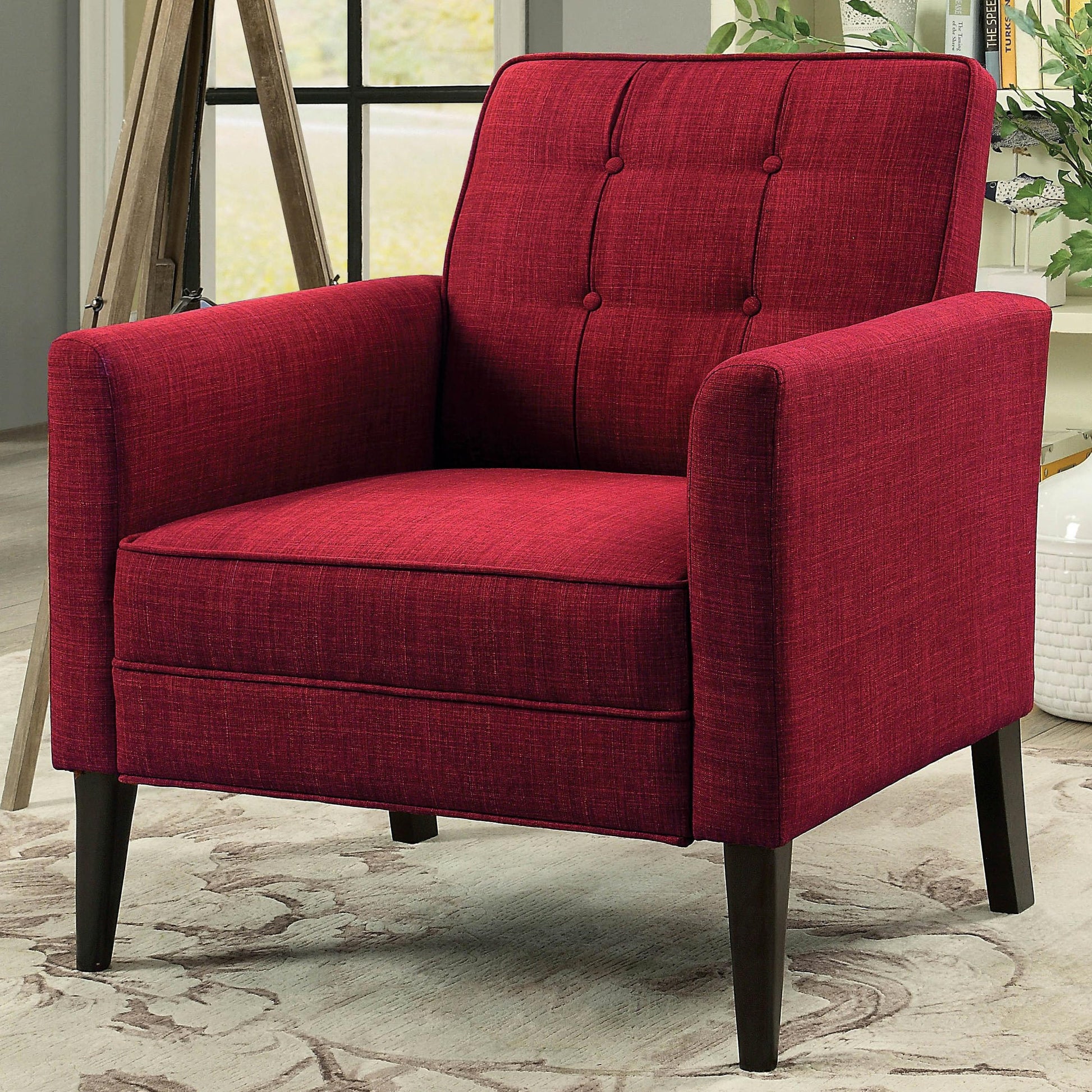  Furniture of America Amelie Stationary Fabric Accent Chair CM-AC6545RD IMAGE 1