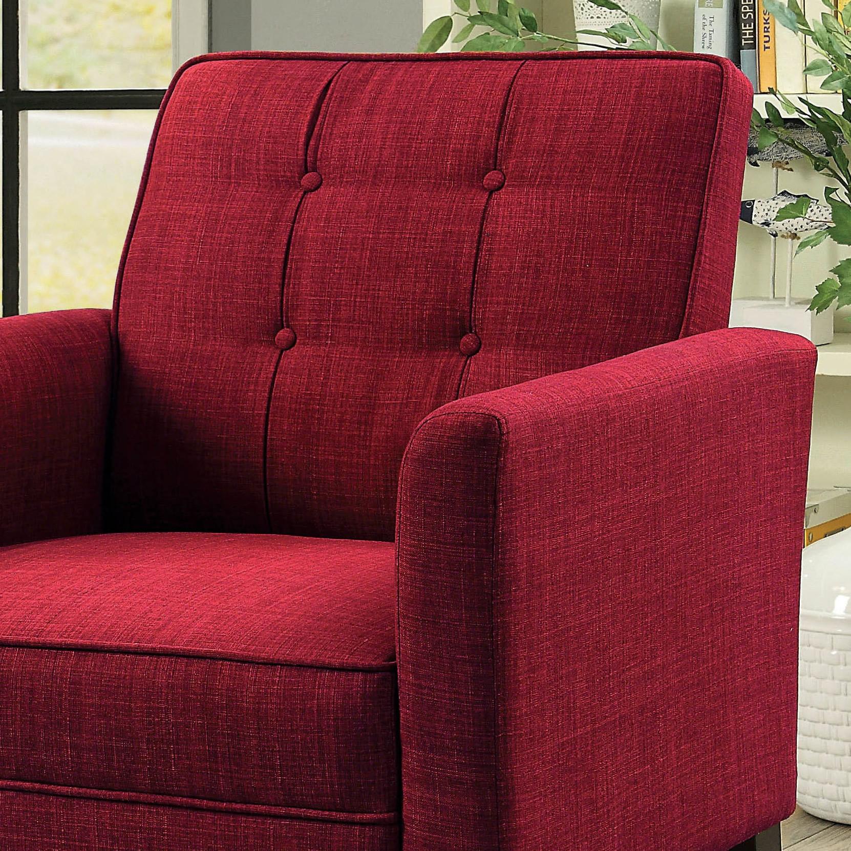  Furniture of America Amelie Stationary Fabric Accent Chair CM-AC6545RD IMAGE 2