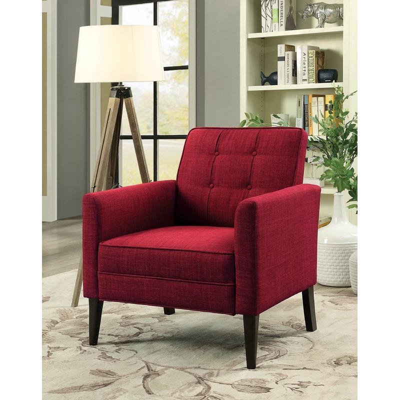  Furniture of America Amelie Stationary Fabric Accent Chair CM-AC6545RD IMAGE 4
