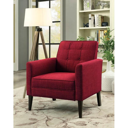 Furniture of America Amelie Stationary Fabric Accent Chair CM-AC6545RD IMAGE 4