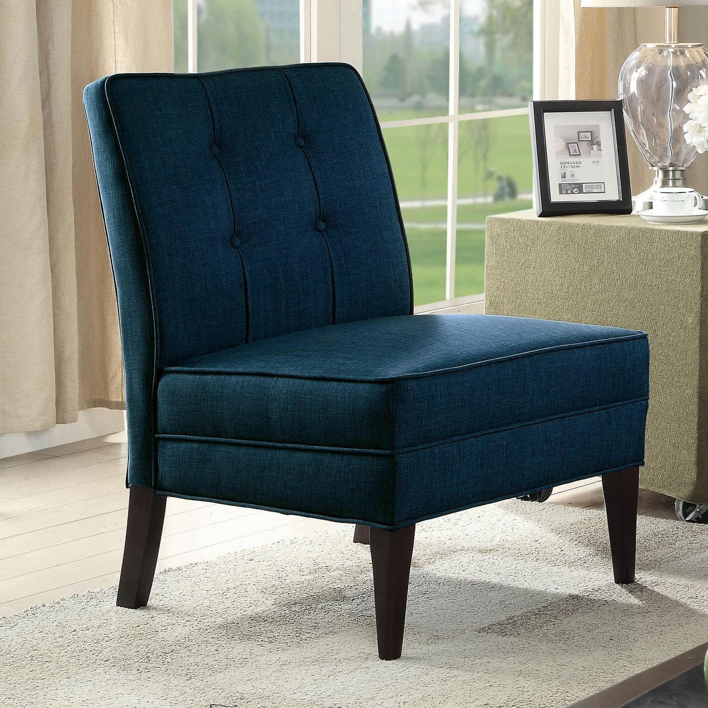  Furniture of America Deandra Stationary Fabric Accent Chair CM-AC6544BL IMAGE 3