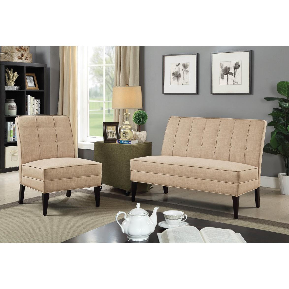  Furniture of America Deandra Stationary Fabric Accent Chair CM-AC6544BG IMAGE 4