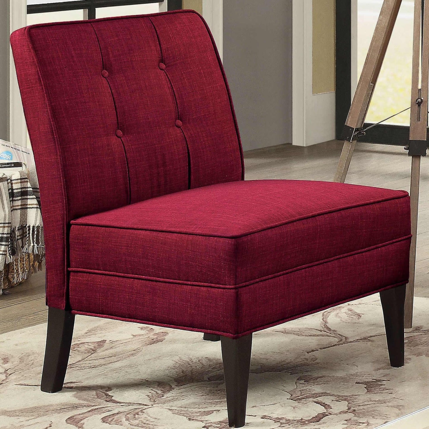  Furniture of America Deandra Stationary Fabric Accent Chair CM-AC6544RD IMAGE 1